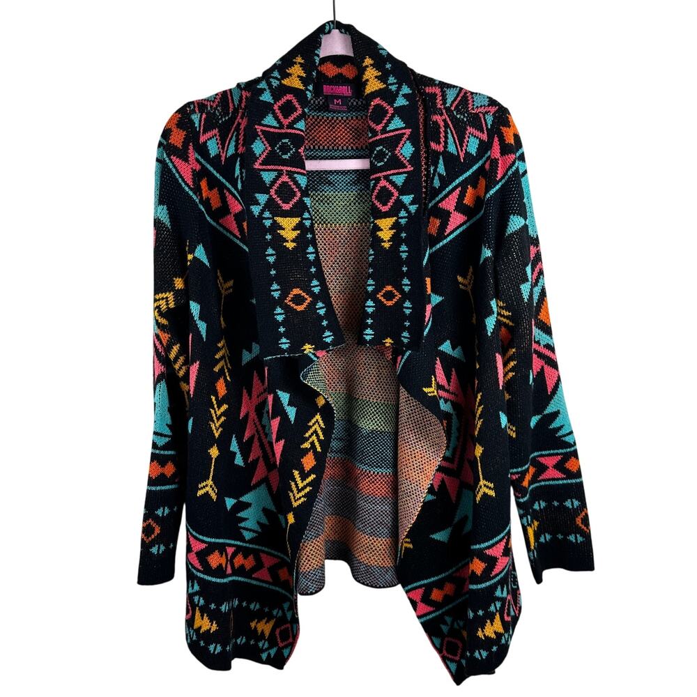 Rock & Roll Cowgirl Aztec Waterfall Cardigan Southwestern M